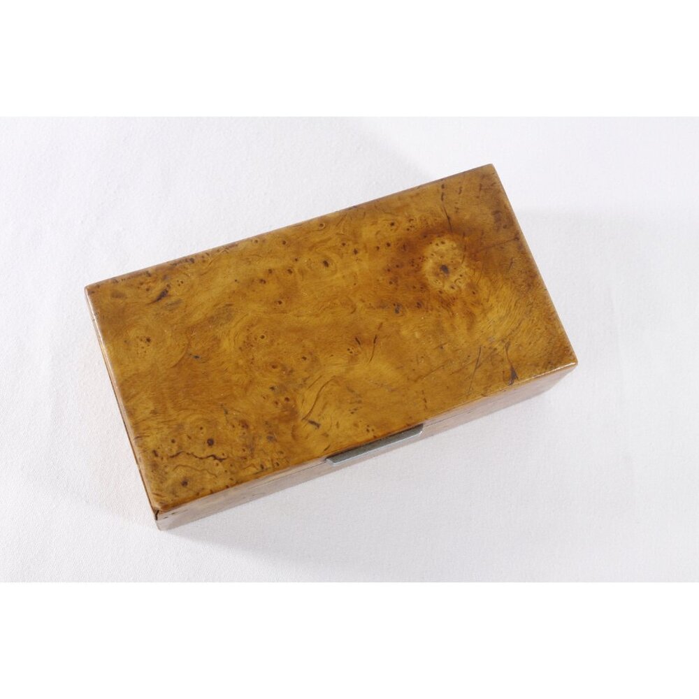 Superb Art Deco Lidded Box of Bird's-Eye Maple with Chrome Handle, French 1920s - Picture 9 of 10